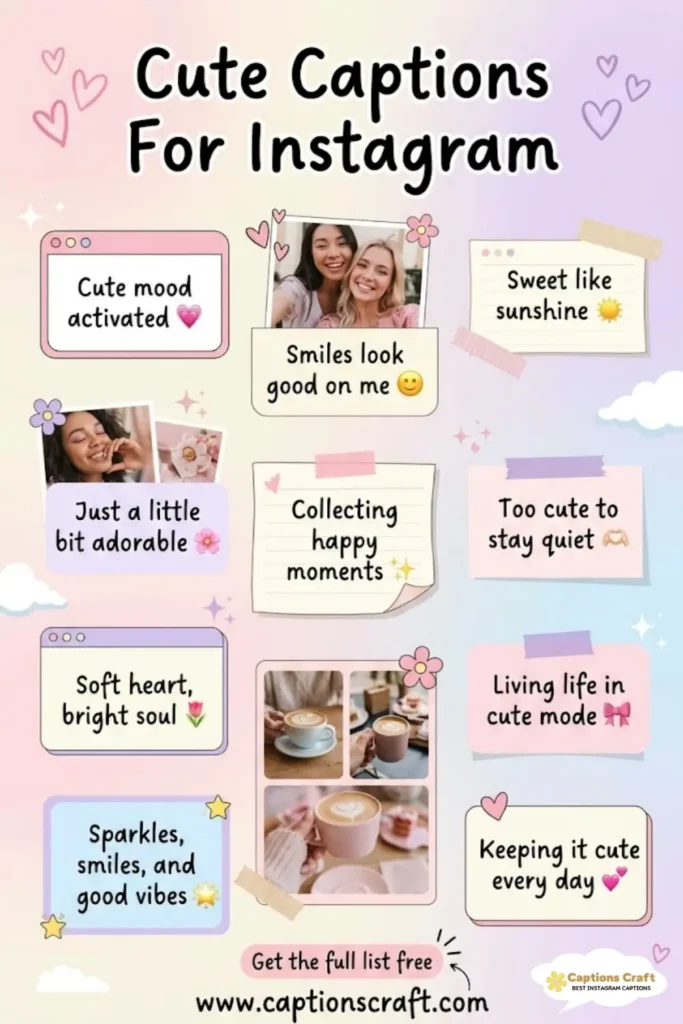 129+ Charming Cute Captions For Instagram and Quotes That Spark Joy