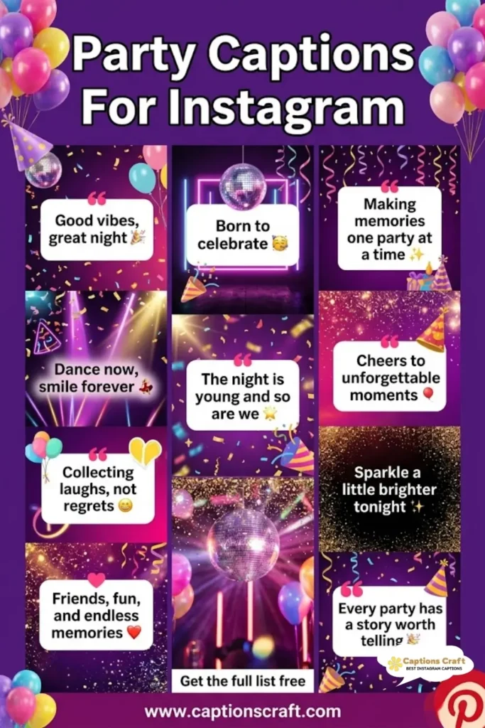 123+ Creative Party Captions For Instagram and Quotes That Spark Joy
