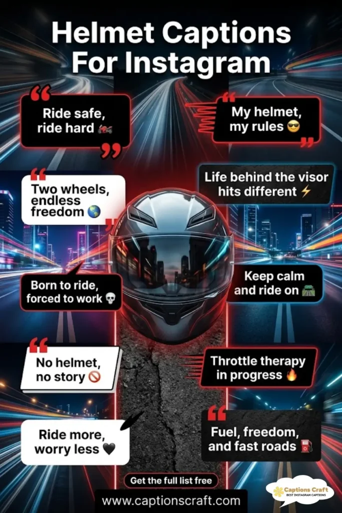 129+ Bold Helmet Captions For Instagram And Quotes That Make a Statement
