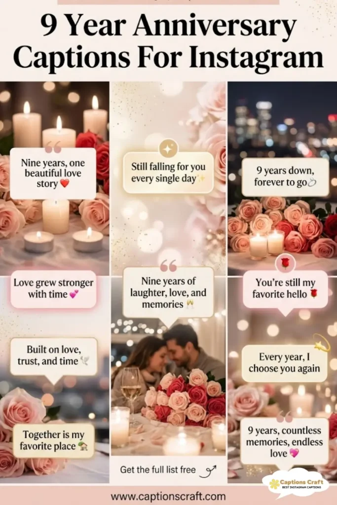 135+ Romantic 9 Year Anniversary Captions For Instagram To Mark Our Journey