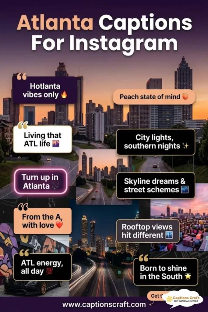 Creative Atlanta Captions For Instagram and Quotes That Spark Joy 127+ Times