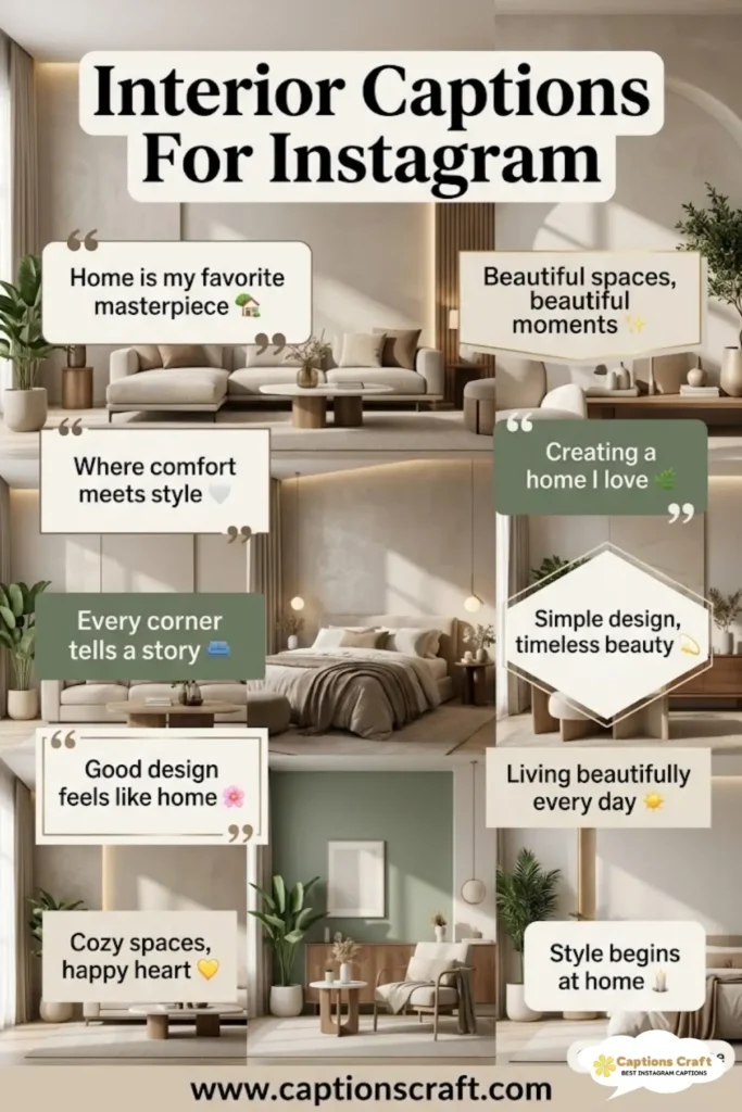 127+ Inspiring Interior Captions For Instagram and Quotes That Transform Your Space