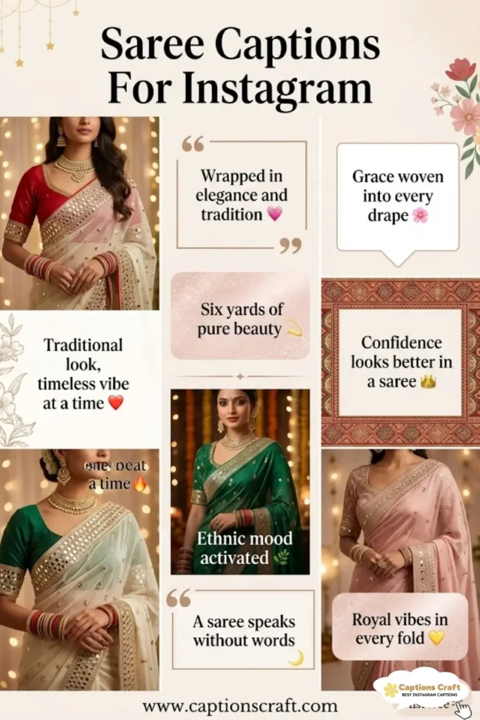 143+ Stunning Saree Captions For Instagram and Quotes to Shine Bright