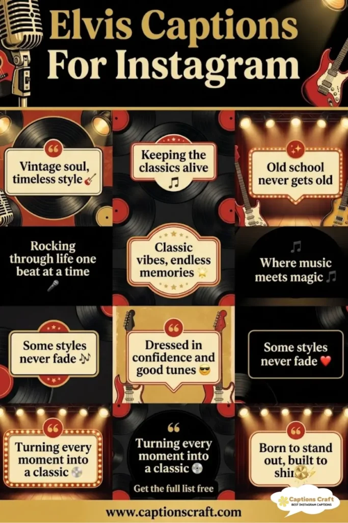 Rock Your Feed with 129+ Elvis Captions For Instagram and Quotes That Shine Bright in 2026