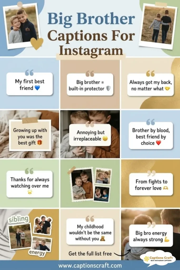 143+ Sweet Big Brother Captions For Instagram and Quotes To Celebrate Sibling Goals