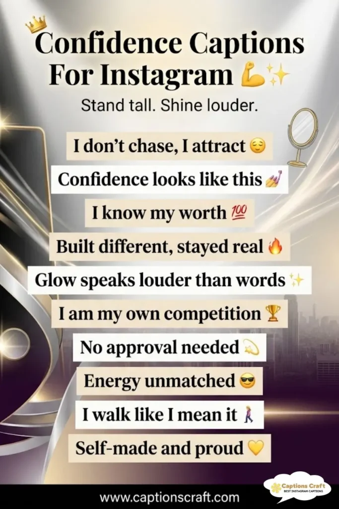 Boost Your Vibe with Confidence Captions For Instagram and Quotes 129+ Powerful Lines