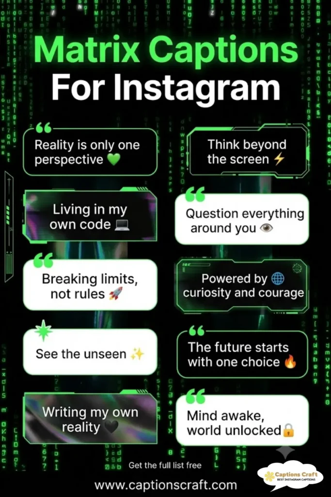 129+ Inspiring Matrix Captions For Instagram and Powerful Quotes to Share in 2026