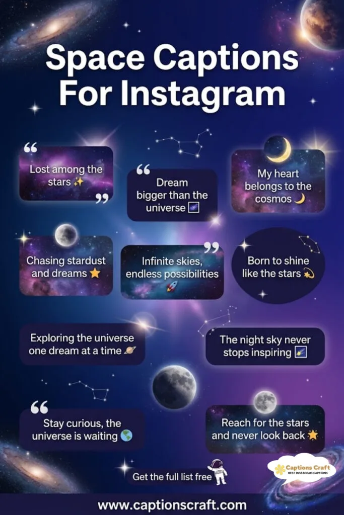 135+ Stellar Space Captions For Instagram and Quotes to Ignite Your Imagination