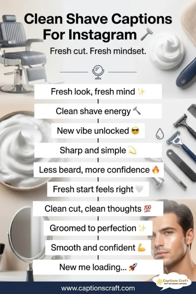 129+ Sharp Clean Shave Captions For Instagram And Quotres With Style