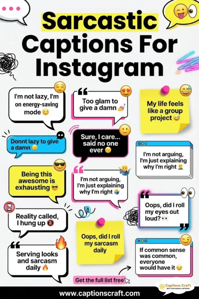 139+ Witty Sarcastic Captions For Instagram and Quotes That Will Make You Smile