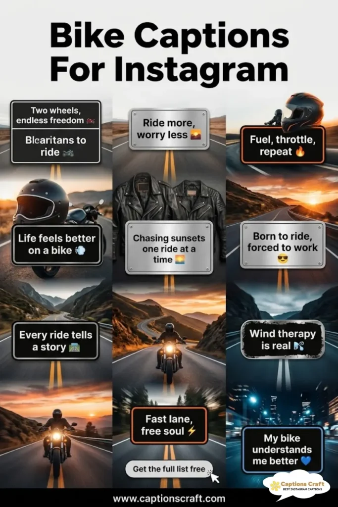 135+ Fun Bike Captions For Instagram and Quotes To Hit The Road In Style