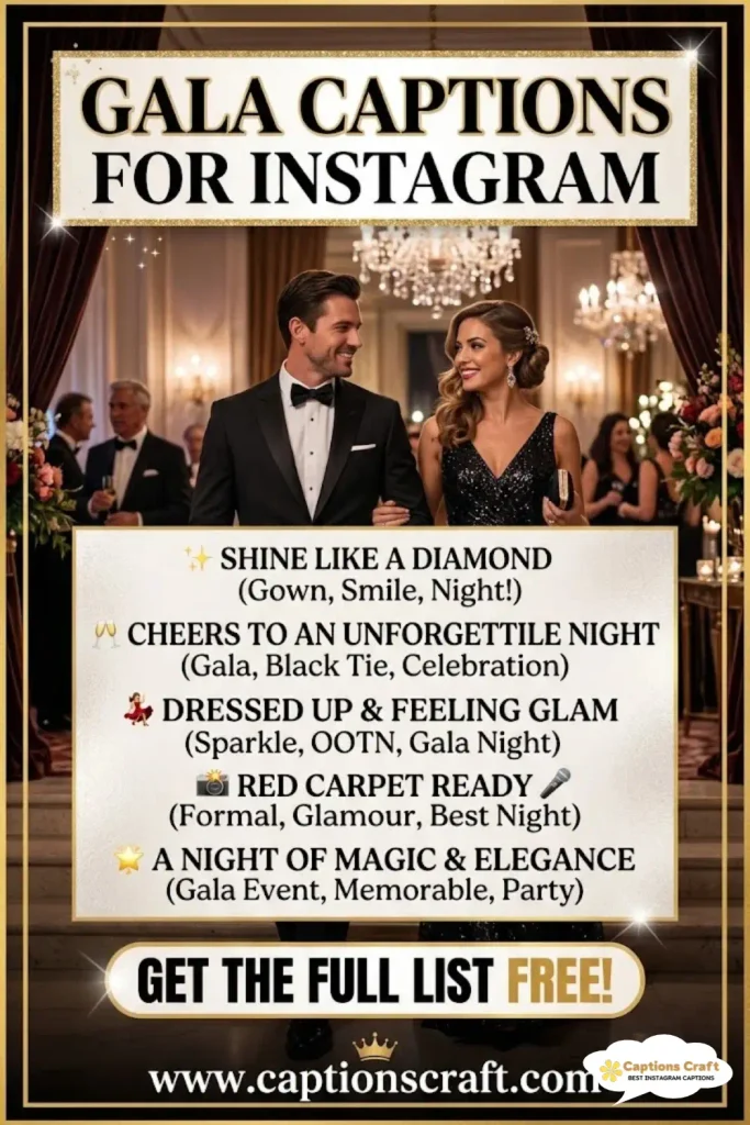 147+ Gala Captions For Instagram to Shine at Your Next Event