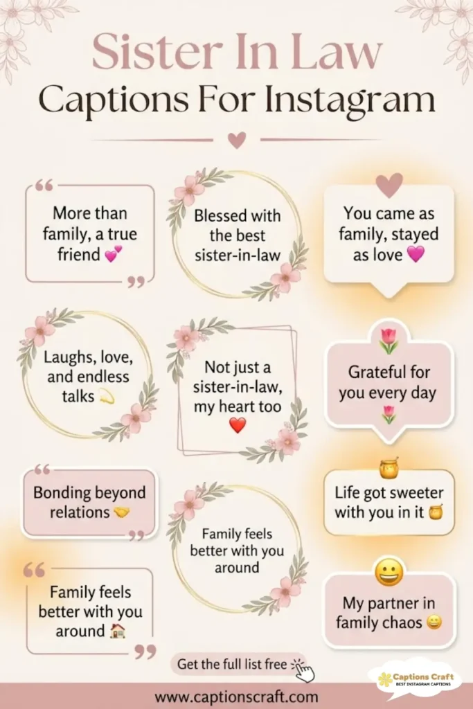 139+ Heartwarming Sister In Law Captions For Instagram and Quotes to Share Love