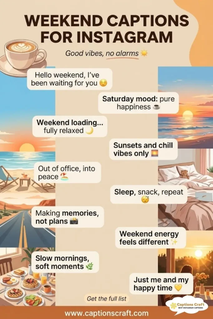 135+ Unforgettable Weekend Captions For Instagram That Inspire Adventure and Fun Quotes