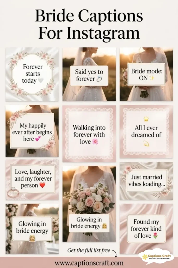 123+ Stunning Bride Captions For Instagram and Quotes For Every Bridal Moment