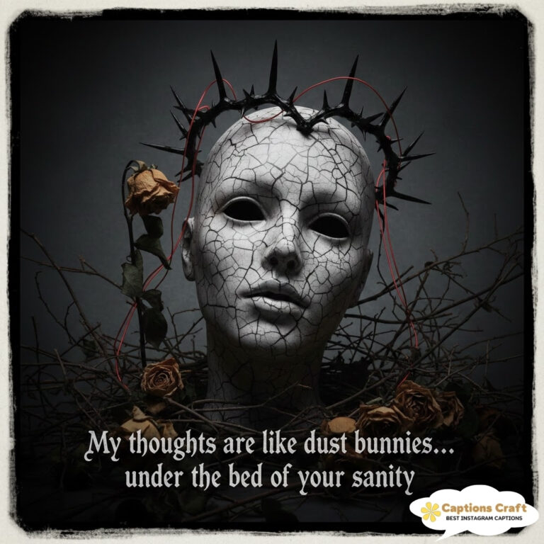 A cracked mannequin head with thorns and roses, dark aesthetic