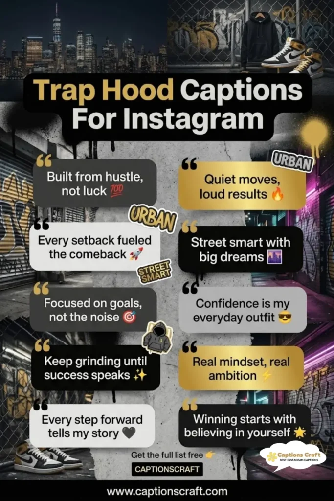 127+ Fierce Trap Hood Captions For Instagram That Define Your Vibe and Style Quotes