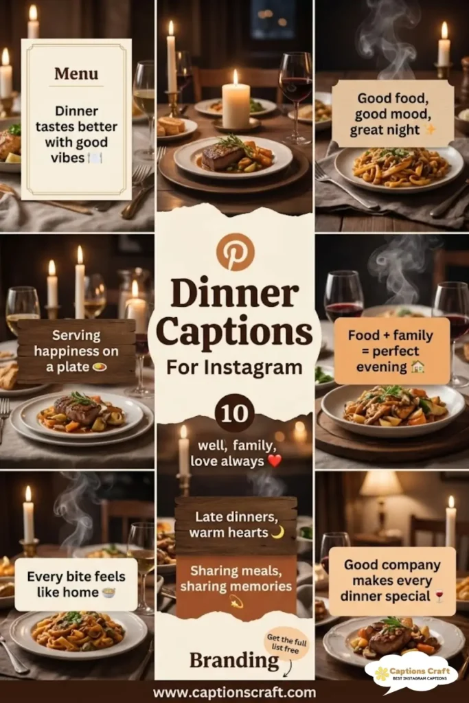 Savory Dinner Captions For Instagram and Quotes That Spark Joy 123+ Times Over