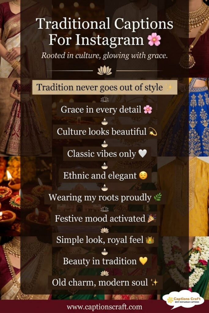 137+ Inspiring Traditional Captions For Instagram and Quotes to Spark Creativity