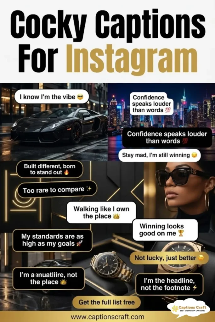 Unstoppable Cocky Captions For Instagram and Quotes with 139+ Powerful Attitude Vibes