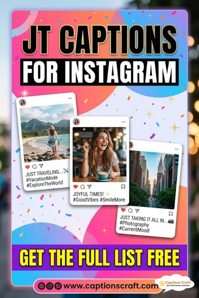 139+ Jt Captions For Instagram to Boost Your Engagement Today