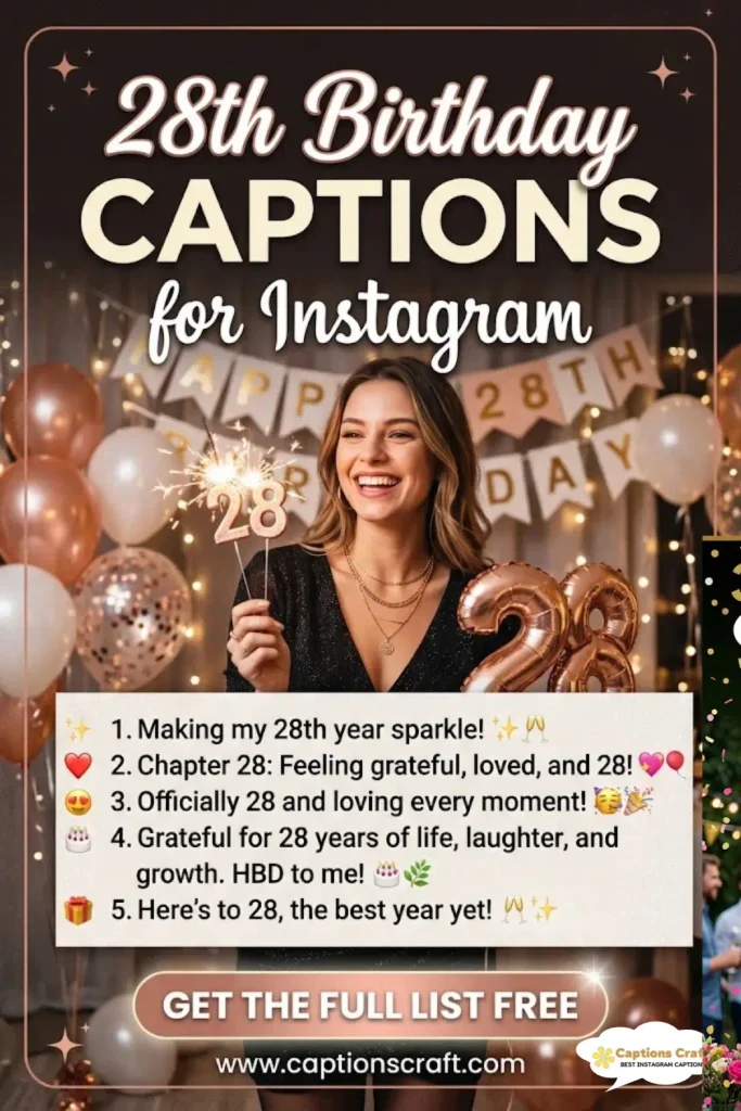 145+ Best 28th Birthday Captions for Instagram Your Special Day
