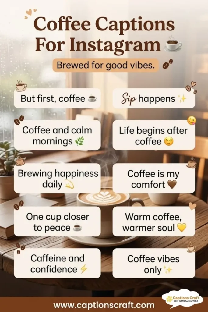 Brewed Bliss with 139+ Coffee Captions For Instagram and Quotes That Inspire Joy