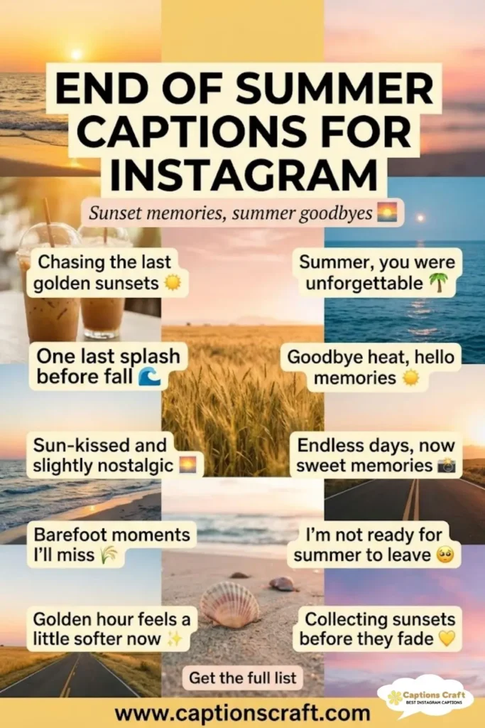 Savor the Season with 137+ End Of Summer Captions For Instagram and Quotes Bliss