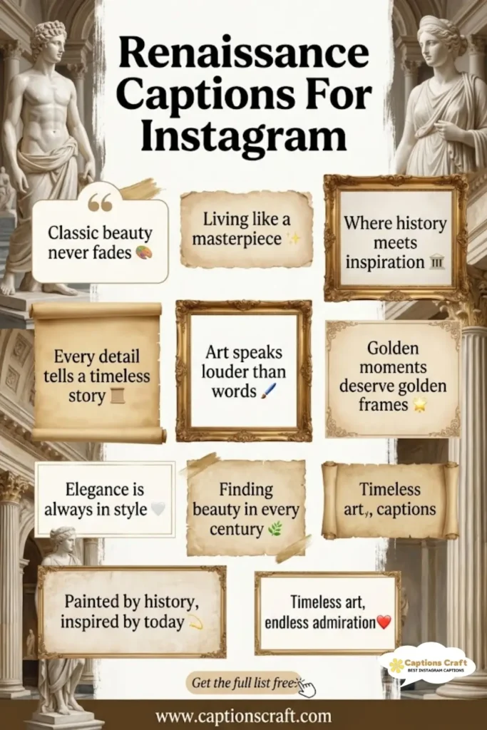 127+ Inspiring Renaissance Captions For Instagram and Quotes to Ignite Creativity