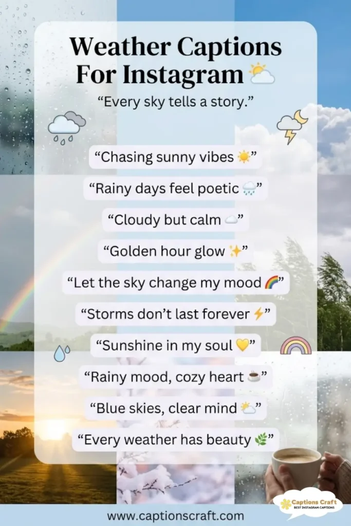 137+ Essential Weather Captions For Instagram That Will Transform Your Quotes