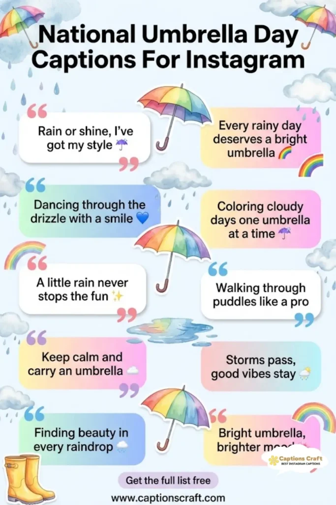 139+ Creative National Umbrella Day Captions and Quotes to Brighten Your Feed