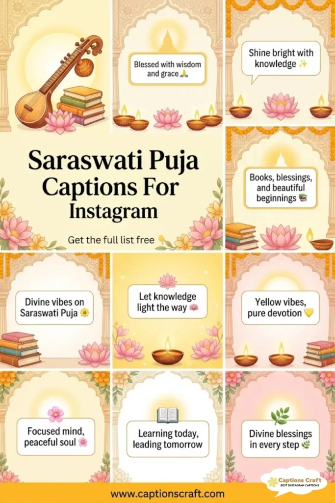 127+ Inspiring Saraswati Puja Captions For Instagram and Quotes to Share Joy