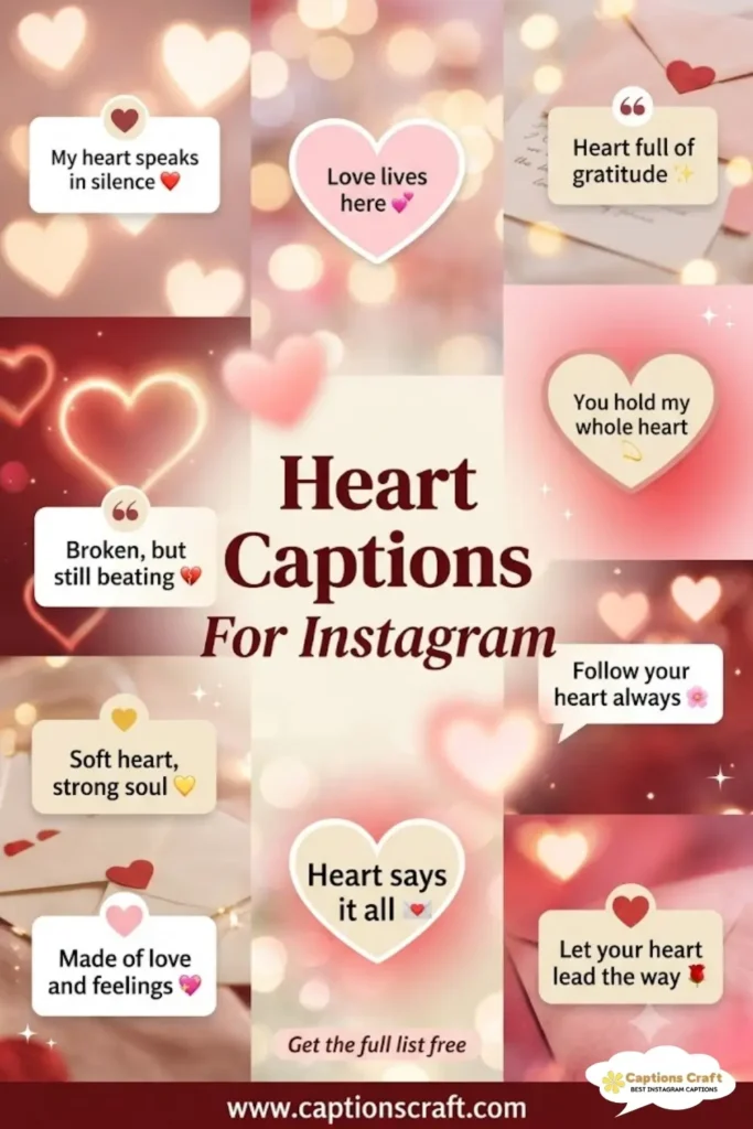 125+ Heartfelt Heart Captions For Instagram And Quotes That Spark Connection and Love