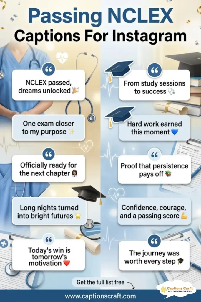 137+ Inspiring Passing NCLEX Captions For Instagram and Motivational Quotes in 2026