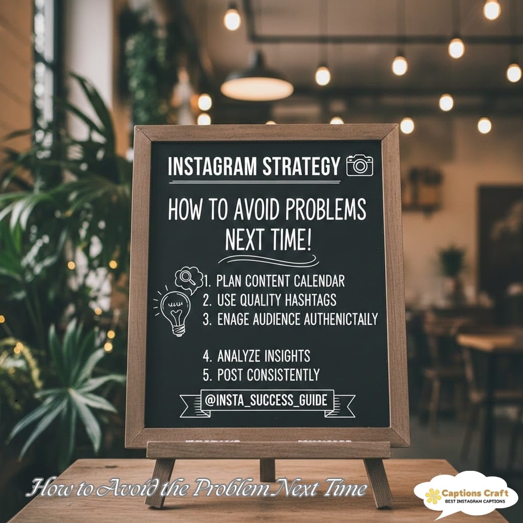 How to Avoid the Problem Next Time