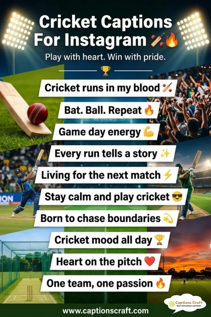 Game On with 123+ Cricket Captions For Instagram and Quotes That Hit Hard