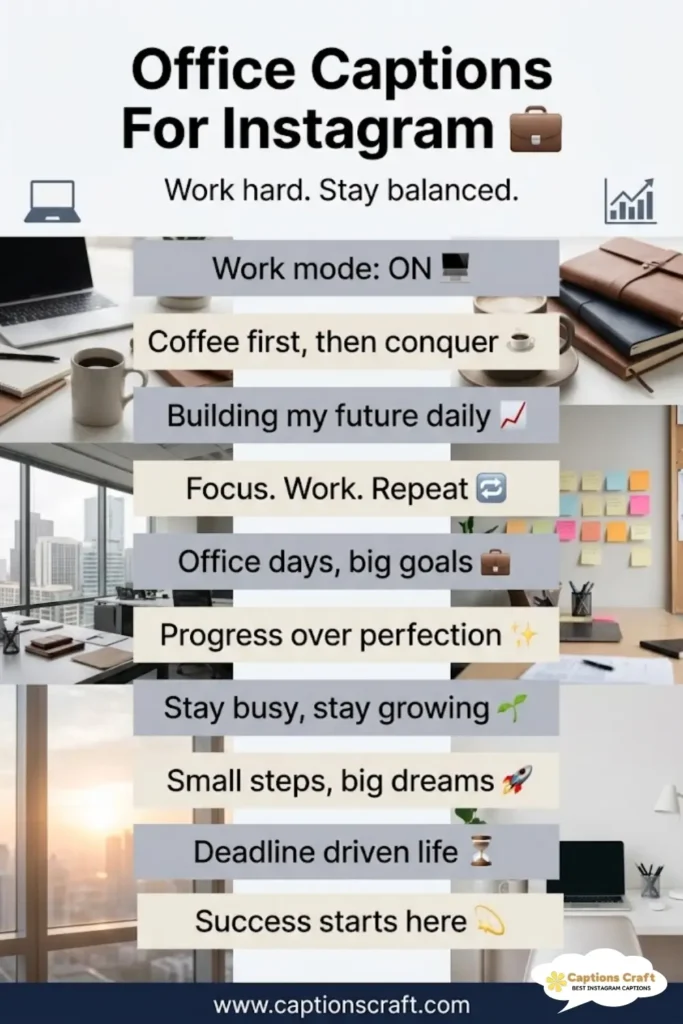127+ Inspiring Office Captions For Instagram and Quotes to Boost Your Work Vibe