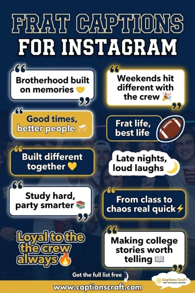 127+ Bold Frat Captions For Instagram And Quotes That Will Amp Up Your Feed