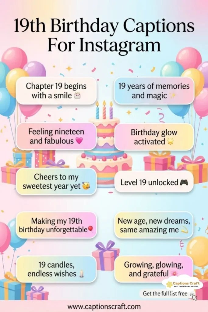 Celebrate Your 19th Birthday with 143+ Memorable Captions For Instagram Magic