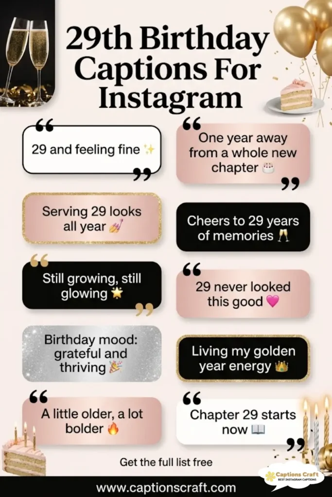 137+ Fun 29th Birthday Captions For Instagram For And Quotes Birthday Vibes