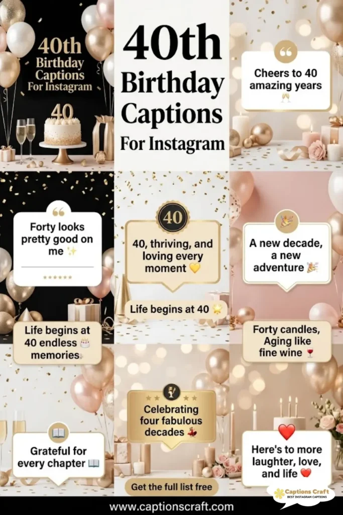 125+ Fun 40th Birthday Captions For Instagram For Big Milestone Energy