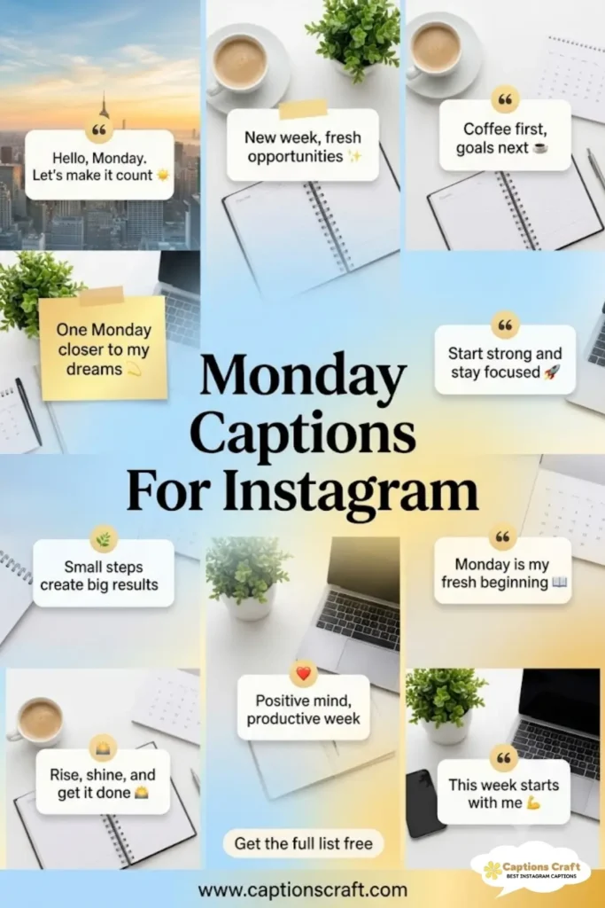 127+ Inspiring Monday Captions For Instagram and Motivational Quotes for a Fresh Start