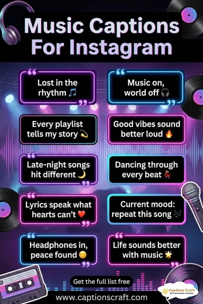 145+ Inspiring Music Captions For Instagram and Quotes That Strike a Chord