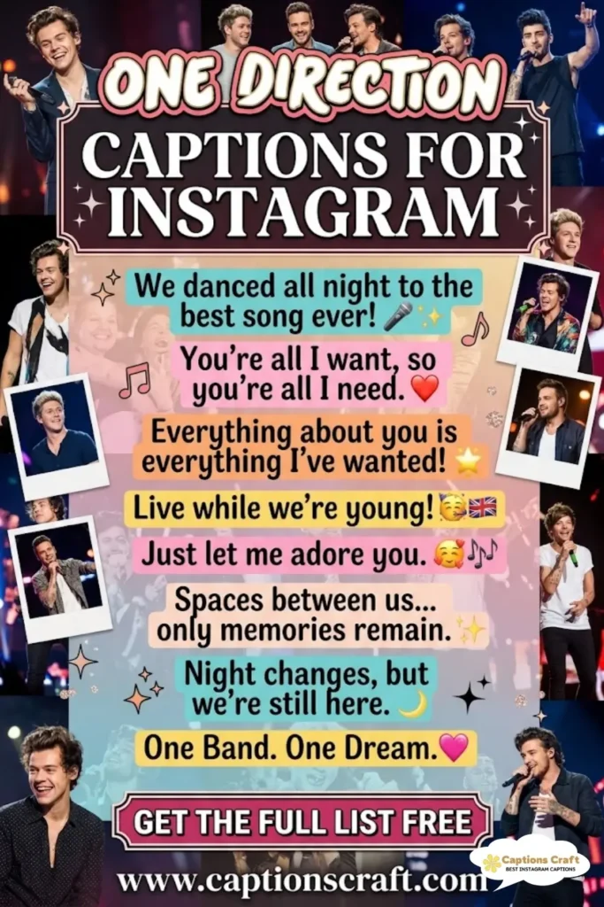 149+ Amazing One Direction Captions For Instagram and Quotes to Shine Bright