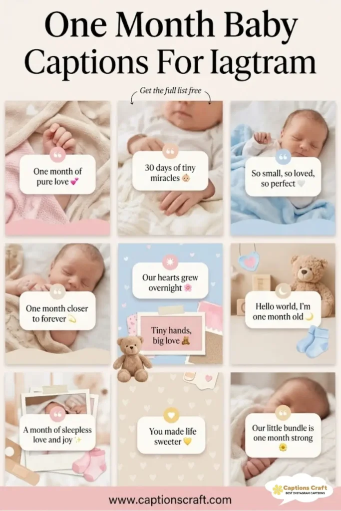 129+ Magical One Month Baby Captions For Instagram and Quotes to Cherish Forever