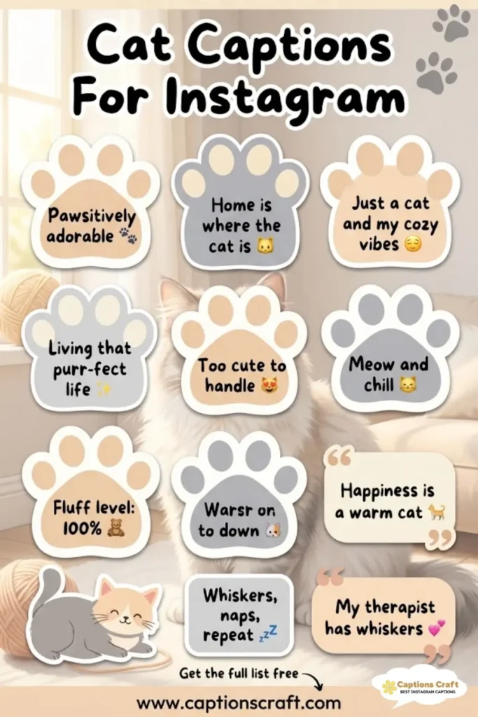 129+ Cute Cat Captions For Instagram And Quotes That Melt Hearts