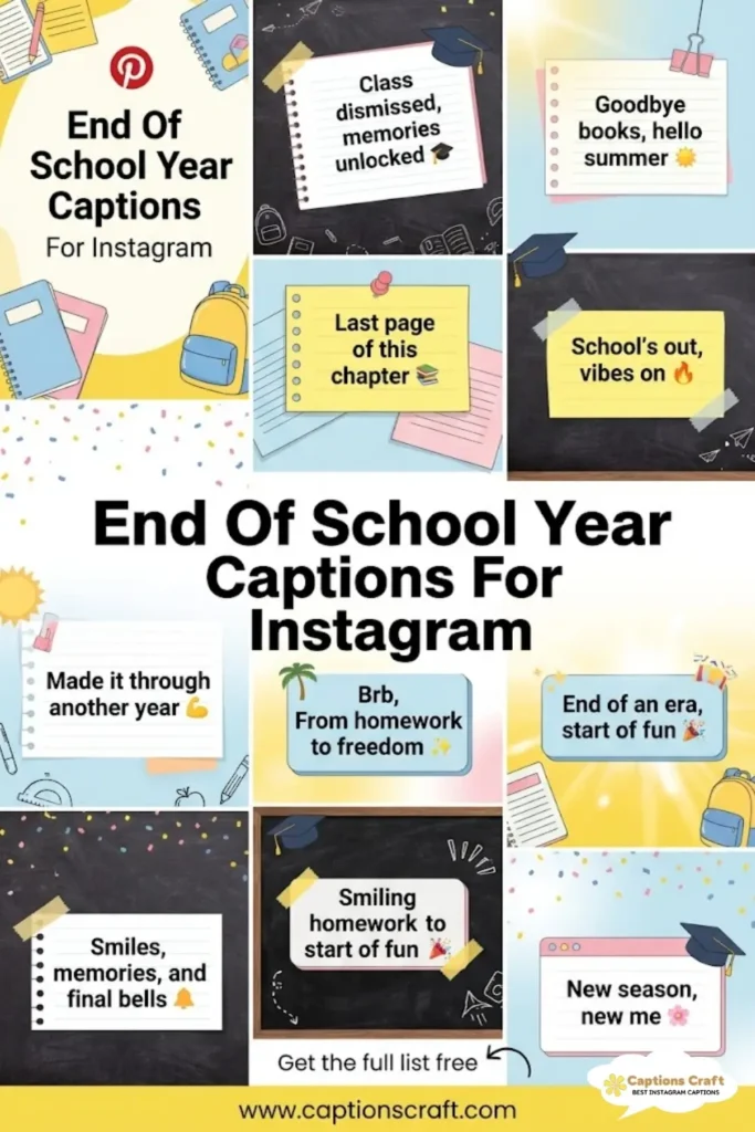 Celebrate the Season with 137 End Of School Year Captions For Instagram and Quotes Magic