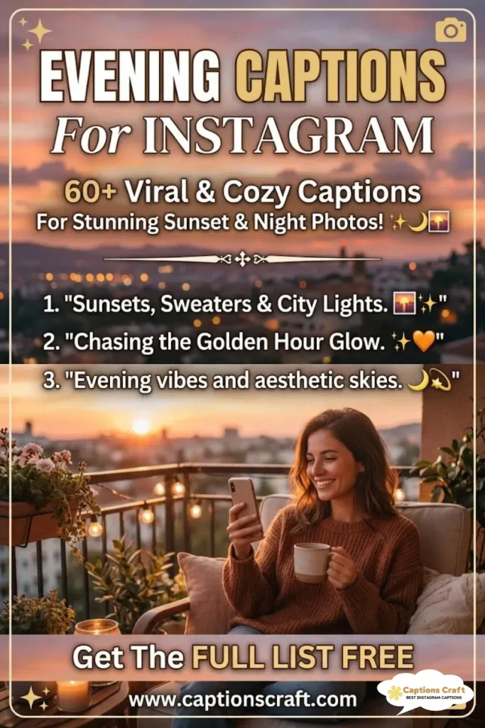 143+ Evening Captions For Instagram to Brighten Your Posts