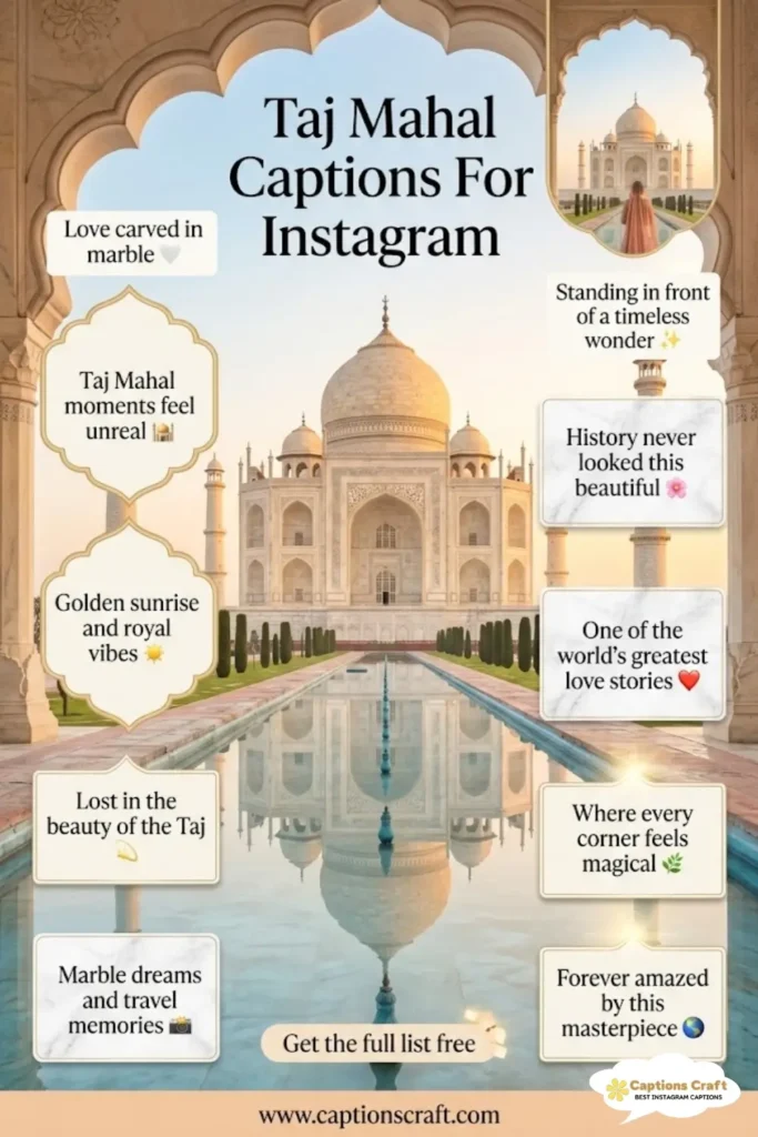 149+ Stunning Taj Mahal Captions For Instagram and Quotes to Inspire Wanderlust