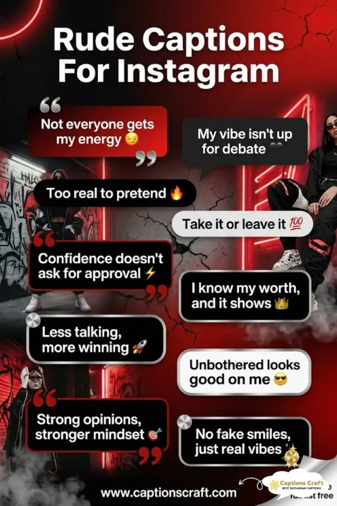 145+ Bold Rude Captions For Instagram and Quotes That Break the Norm in 2026